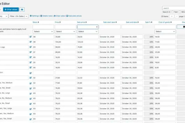 Bulk Table Editor for WooCommerce v2.6.1 批量编辑插件下载
